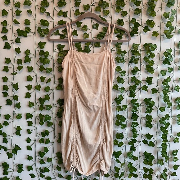 Xs Nude Wild Fable Linen Ruched Dress 